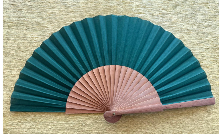 Abanico liso tela verde