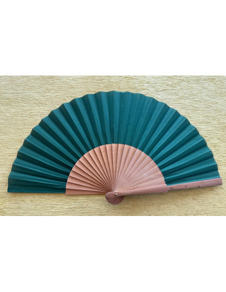 Abanico liso tela verde