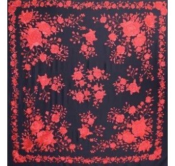 Mantón mano seda 140cm 2