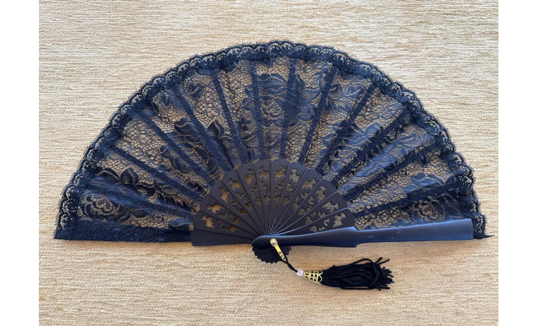Abanico bolso encaje negro