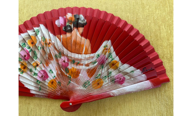 Abanico flamenca mantón