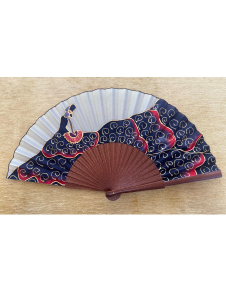 Abanico seda flamenca