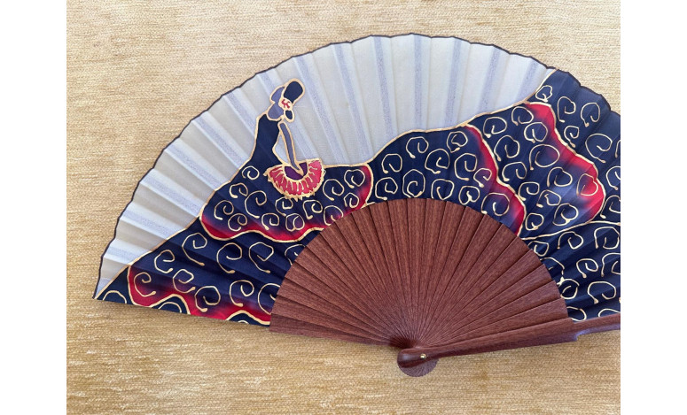 Abanico seda flamenca