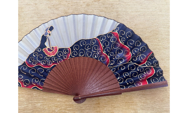 Abanico seda flamenca