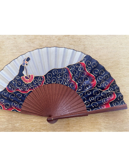 Abanico seda flamenca