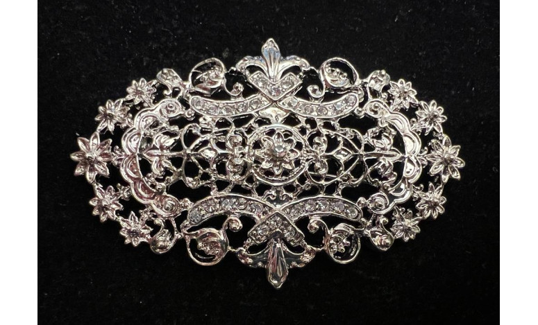 Broche mantilla rodio