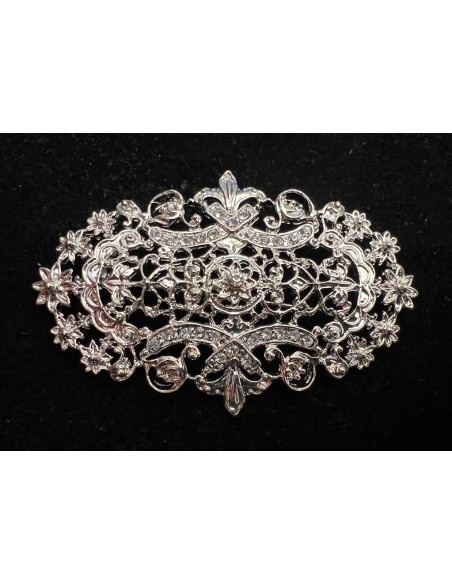 Broche mantilla rodio