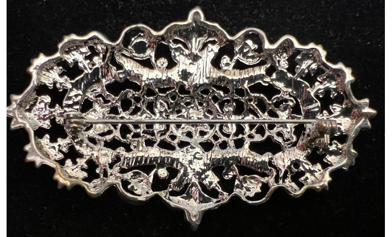 Broche mantilla rodio