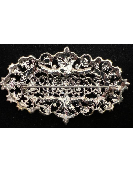 Broche mantilla rodio