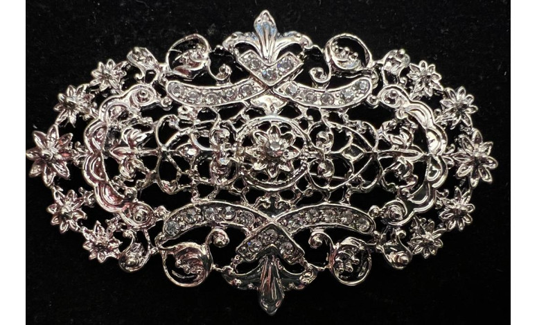 Broche mantilla rodio