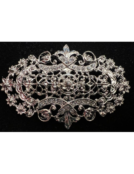 Broche mantilla rodio