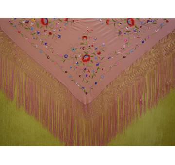 Mantón mano seda 140cm 2