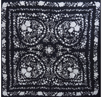 Mantón mano seda 140cm 2