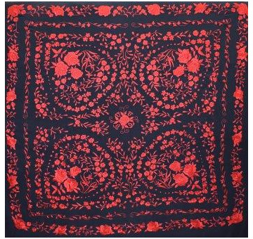 Mantón mano seda 140cm 2