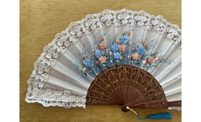 Abanico encaje flores