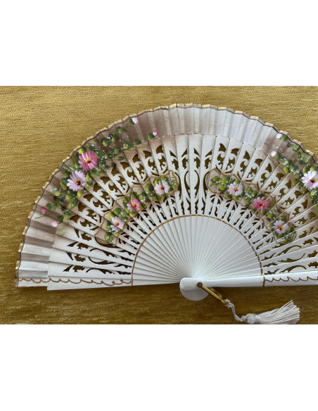 Abanico bolso calado flores