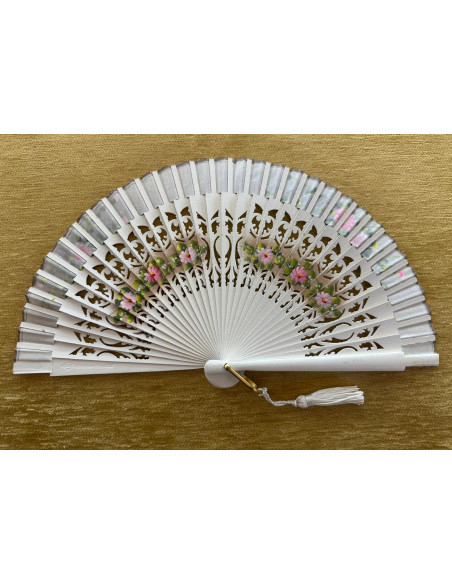 Abanico bolso calado flores