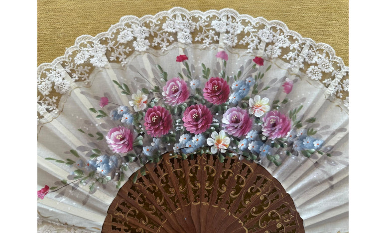 Abanico encaje flores