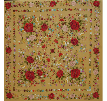 Mantón mano seda 140cm 2