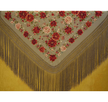 Mantón mano seda 140cm 2