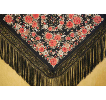 Mantón mano seda 140cm 2