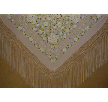 Mantón mano seda 140cm 2