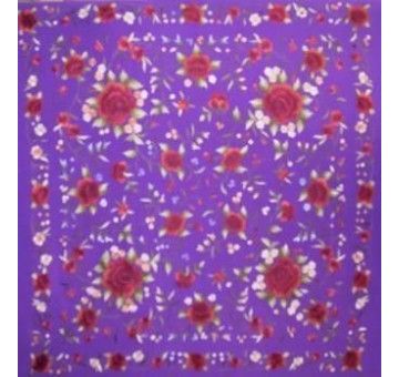 Mantón mano seda 130cm 2