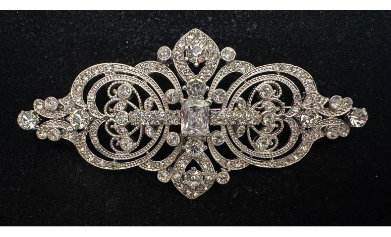 Broche mantilla rodio