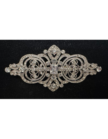 Broche mantilla rodio