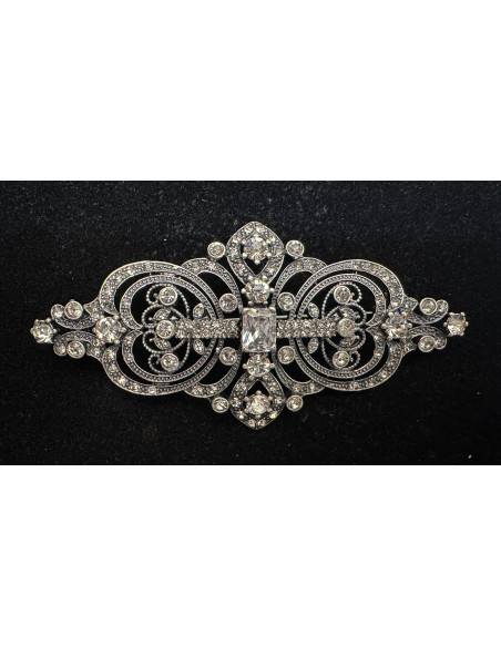 Broche mantilla rodio