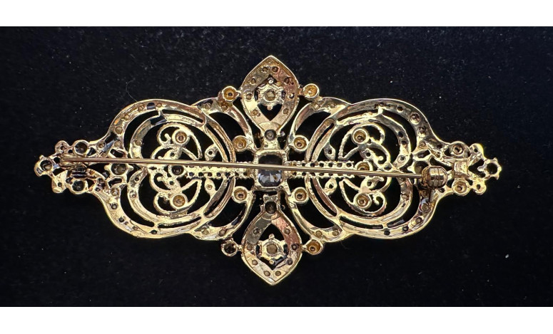 Broche mantilla rodio