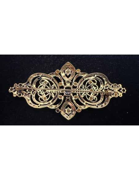 Broche mantilla rodio