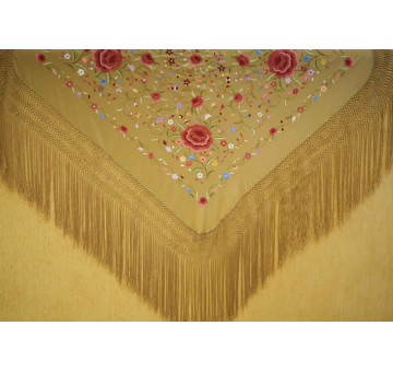 Mantón mano seda 115cm 2