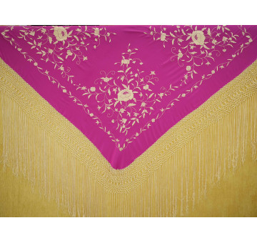 Mantón mano seda 140cm 2