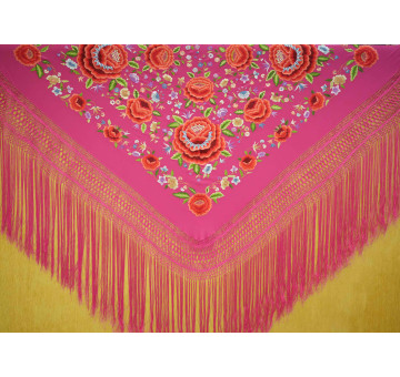 Mantón mano seda 140cm 2