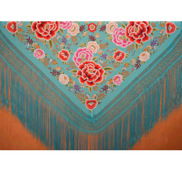 Mantón mano seda 140cm 2
