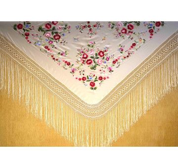 Mantón mano seda 140cm 2