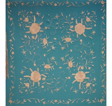 Mantón mano seda 110cm 2