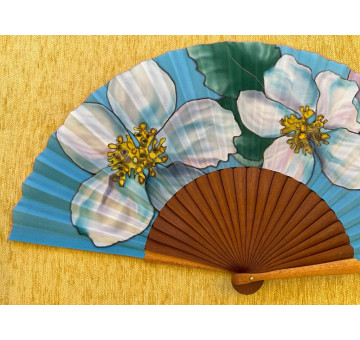 Abanico seda flores 2