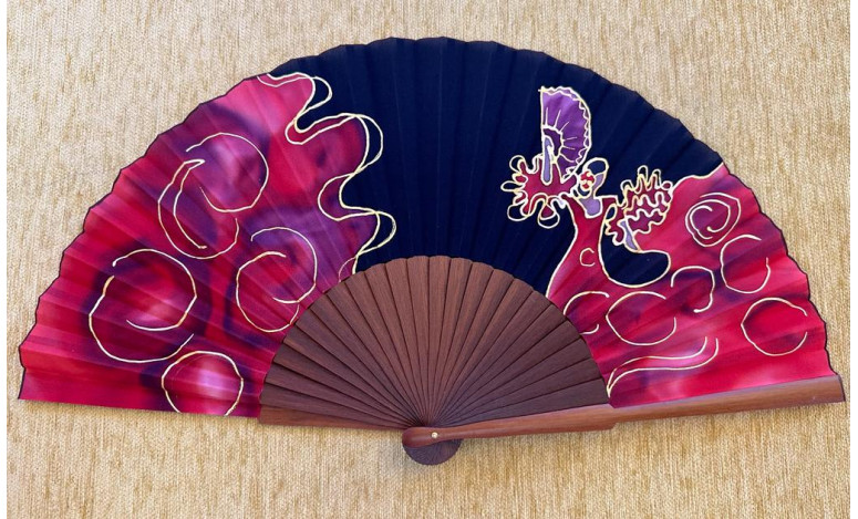 Abanico seda flamenca