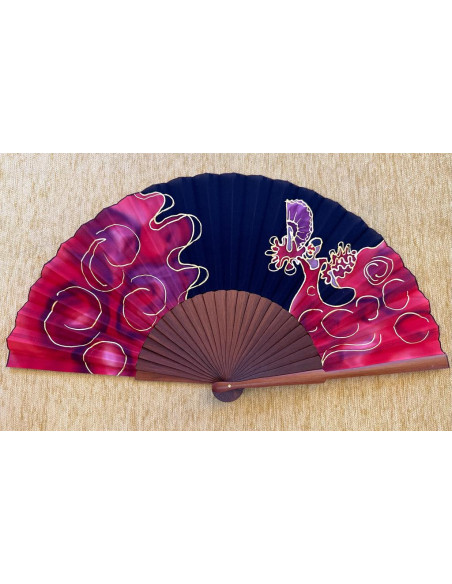 Abanico seda flamenca
