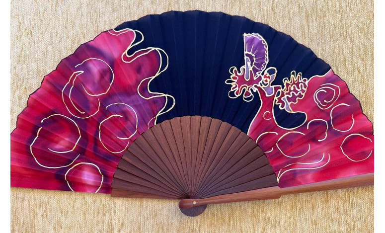 Abanico seda flamenca