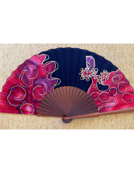 Abanico seda flamenca