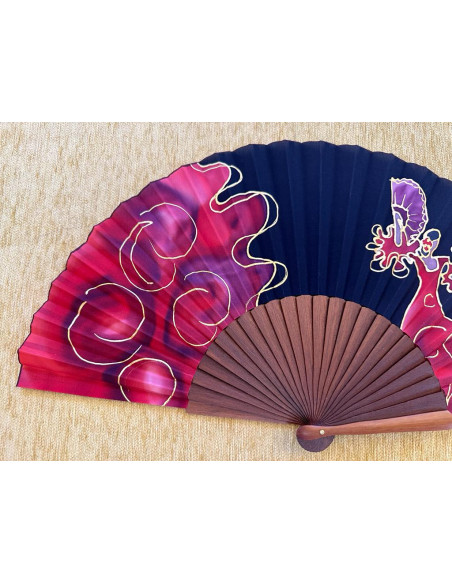 Abanico seda flamenca