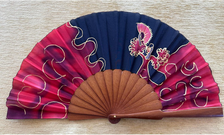 Abanico seda flamenca