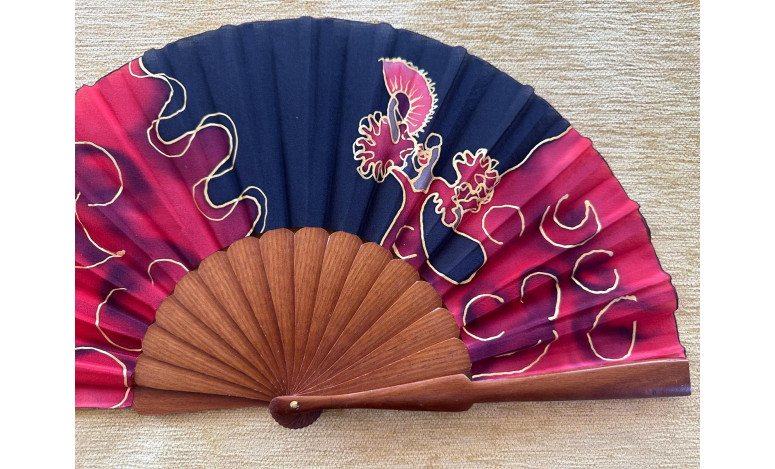 Abanico seda flamenca