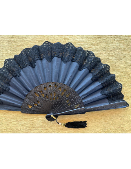 Abanico encaje negro