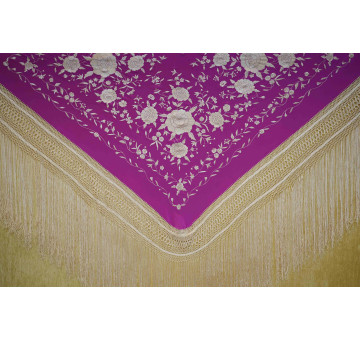 Mantón mano seda 140cm 2