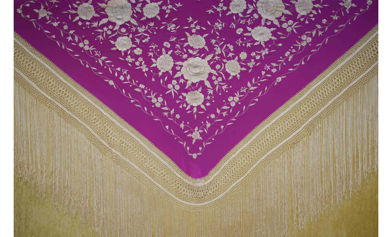 Mantón mano seda 140cm