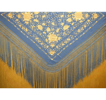 Mantón mano seda 140cm 2